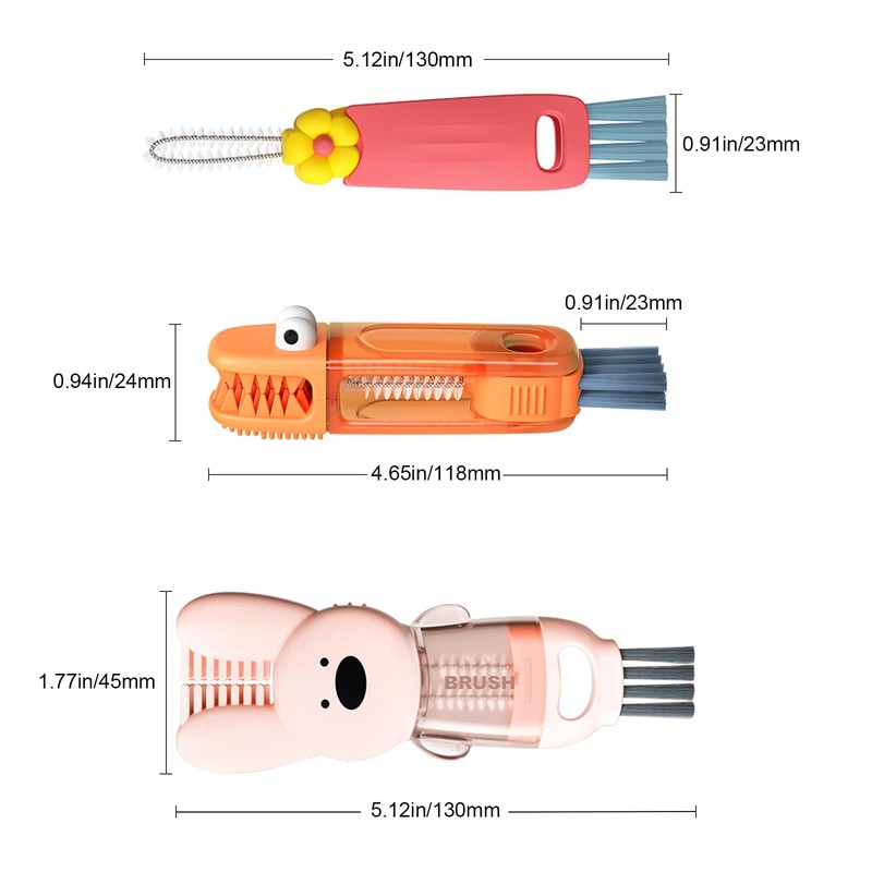4 in 1 Cup Lid Cleaning Brush, 3 in 1