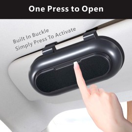 SXunacou Car Glasses Box, Sun Visor Accessories, Sunglasses Clip, Car Glasses Frame Storage Box, Men's and Women's Universal Car Interior Decoration (White)