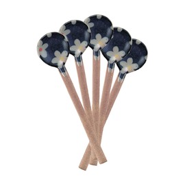 Yamaki Ikai G1981 Ceramic Spoon, Navy Blue, Pack of 5