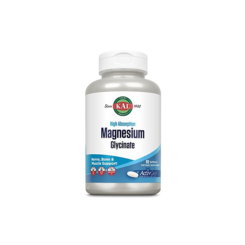 KAL- “Magnesio Glicinato ActivGels 315mg, Suplemento de Magnesio de Alta