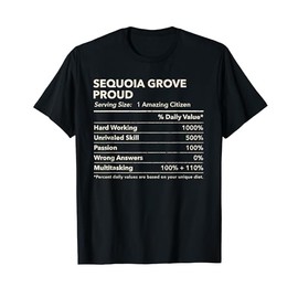 Sequoia Grove, Tennessee Proud Nutrition Facts T-Shirt
