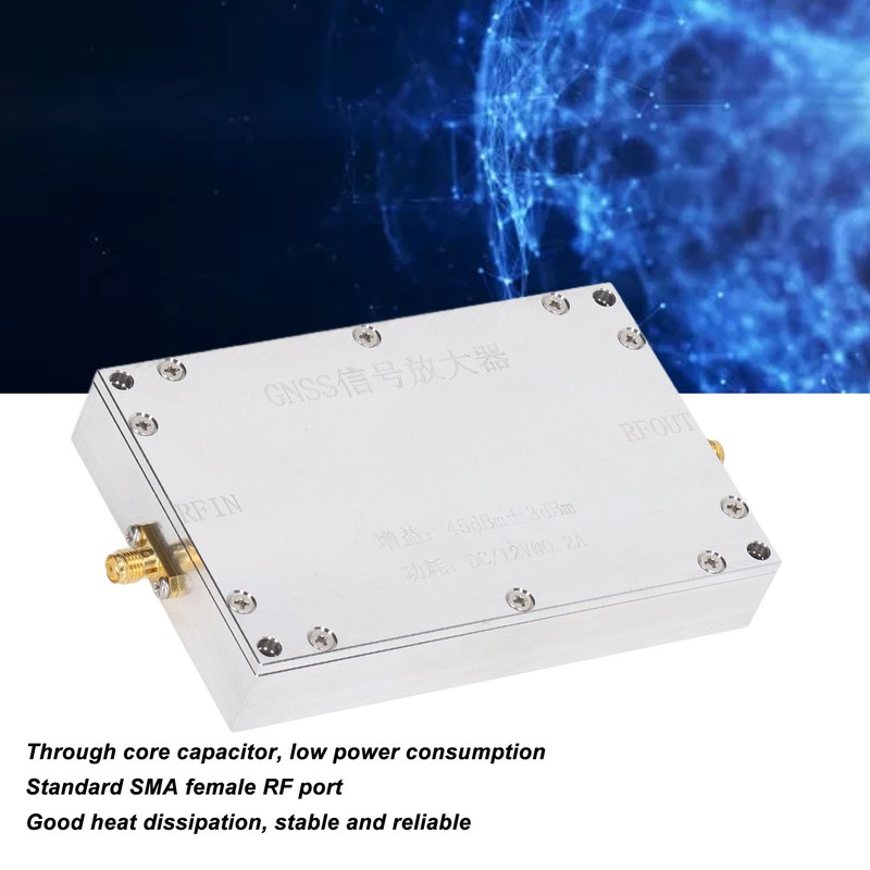 GNSS Signal Amplifier High Gain 45dbm Navigation RF Signal Booster