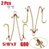 YLT Auto 2PCS 5/16'' x 3 ft G80 Tow Chain
