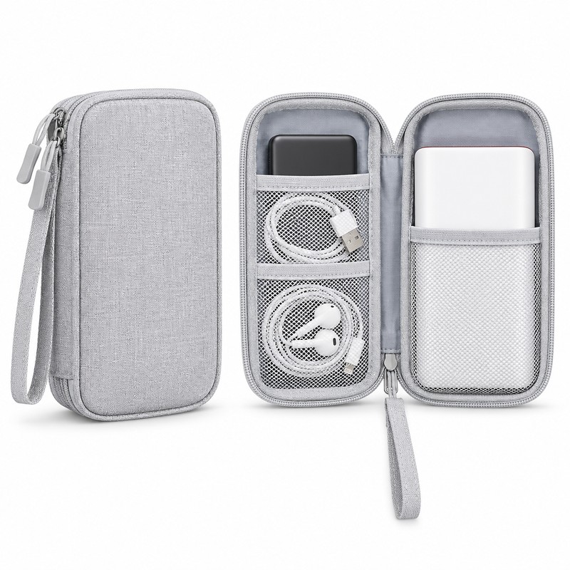 Travel Cable Organizer Bag for Electronics – Water-Resistant Oxford Storage