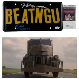 Jonathan Breck and Kevin Ball signed License Plate Jeepers Creepers Beatngu Autograph JSA Authentication