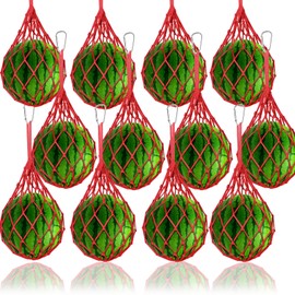 12 Pack Melon Hammocks Cradles, Melon Hammock Mesh Bags for Trellis, Heavy Duty Watermelon Nets with Hooks, Breathable, Durable & Easy - Install Fruit Support Net(Red)