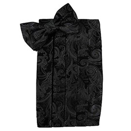 Black Silk Paisley Tapestry Cummerbund & Bow Tie Set