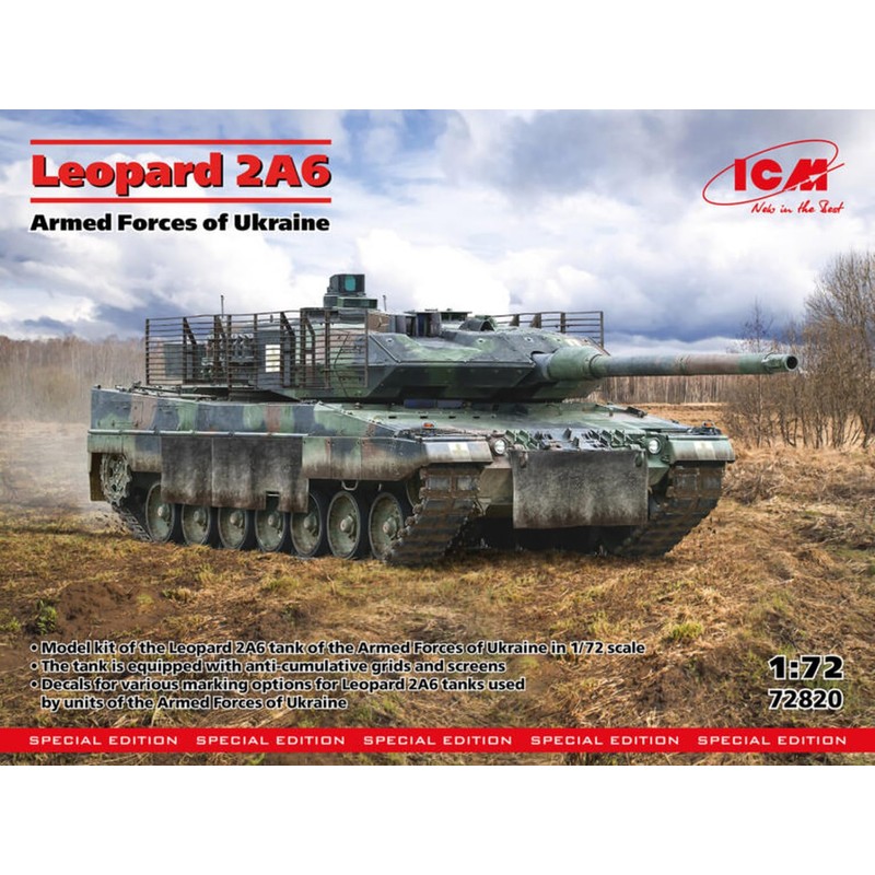 ICM 1/72 Ukraine Leopard 2A6 Plastic Model 72820 (Tank)