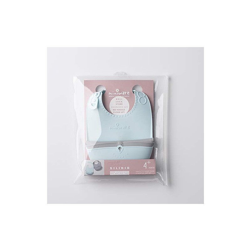 Miniware Roll and Lock Bib Silicone Baby Bib 2 Pack