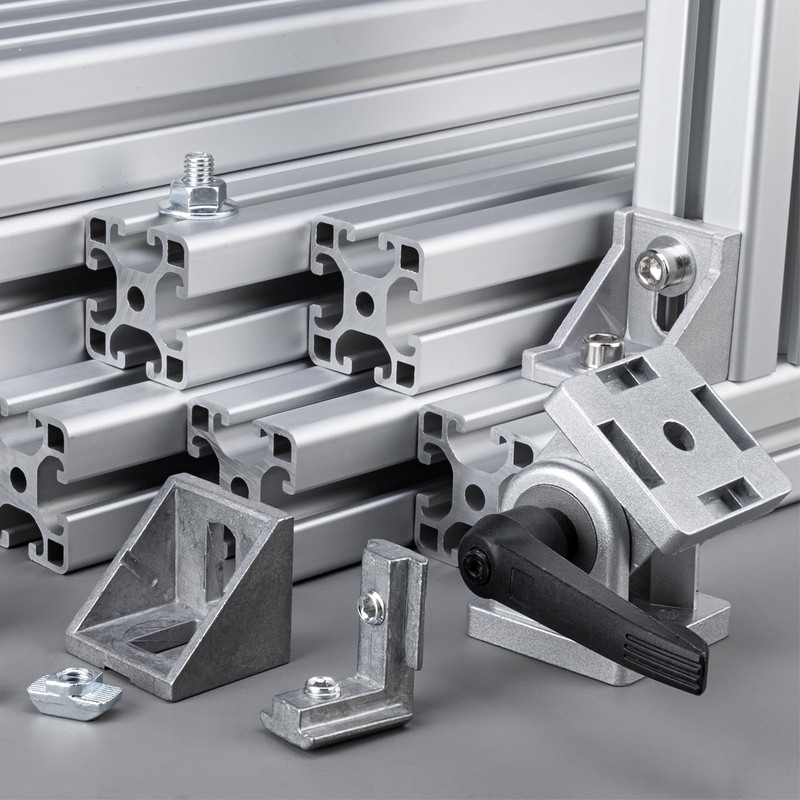sourcing map 2Pcs 90 Degree Angle Aluminum Profile Corner Brackets,
