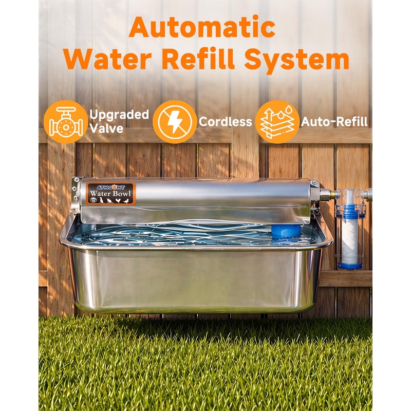 3 Gallon Automatic Chicken Waterer, Real 304 Stainless Steel Metal