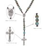 Catholic Rosary Brown Blue Acrylic Pearl Beads Rosary Catholic Necklace