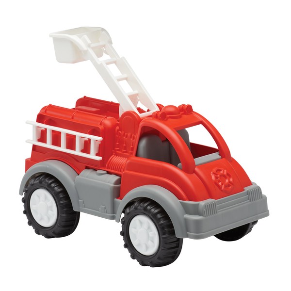 American Plastic Toys Kids’ Red Gigantic Fire Truck, Removal Ladder, Extendable Bucket, Large Knobby Wheels, Fit for Indoors & Outdoors, for Ages 2+