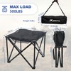 XplrKamp Padded Camping Stool, 18" 500lb Oversized Foot Rest, Black,