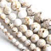 Yochus 8mm White Shell Turquoises Round Loose Beads Natural Stone