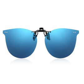 Hifot Sunglasses Clip for Glasses, Polarised Sunglasses for Glasses Wearers, Sunglasses Attachment, Flip-Up Clip On Sunglasses for Men and Women, blue, Unit size