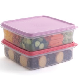 Plastic Storage Containers with Lids – 2-Pack 3L Cupcake Carrier – Leakproof Cookie Storage Containers Airtight – BPA-Free Plastic Containers with Lids for Food Storage, Meal Prep, Leftovers, Cupcakes