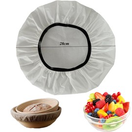 Ksnowqi 6 Stück 28cm Runde Brotgärhüllen, Abdeckhauben für Lebensmittel Gärfolie, Abdeckung Gärkörbchen für Brot, Haube Gärkörbchen, Sauerteig Zubehör für Hefeteigzubereitung