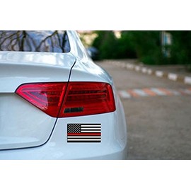 Thin Red Line American Flag Sticker - 4 X 6.5 Inches