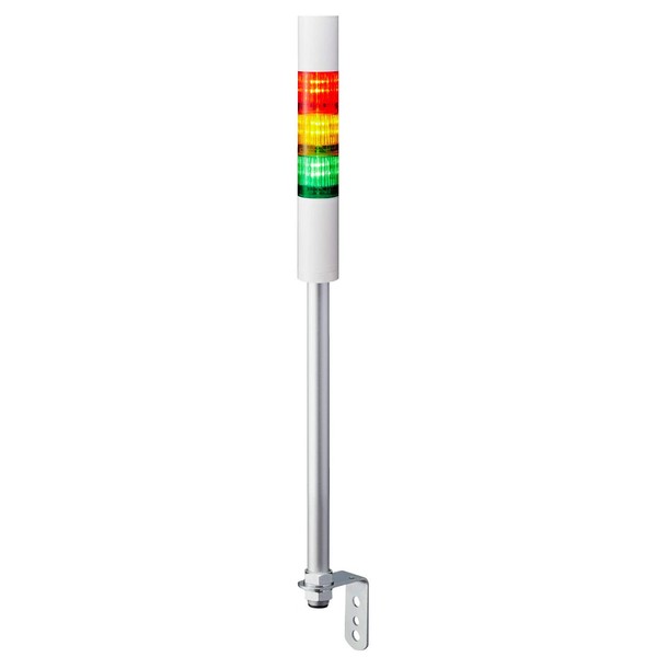 PATLITE LR4-302LJBW-RYG Signal Tower LR4-302LJBW-RYG DC24V Φ40 3 Stage Red/Yellow/Green Flashing/Buzzer Included, Pole Mounting, L Angle, Cab Tire Cable