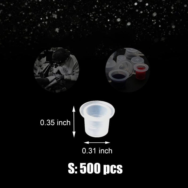 Yuronam 500PCS Small Tattoo Ink Caps