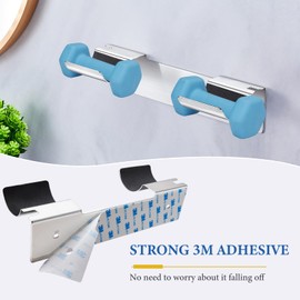 LOXSUN Curling Iron Holder Wall Mount, Stainless Steel Hair Tool Organizer, Self Adhesive Hot Iron and Hair Straightener Storage for Bathroom (Silver)