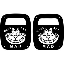 JeepTails Cheshire Cat Tail lamp Light Covers Compatible with Jeep Wrangler TJ and YJ Black Set of 2