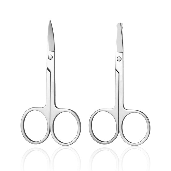 2 Pieces Of Stainless Steel Nose Hair Scissors, Nose Hair