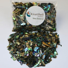 Abalone (Pāua) Shell Pieces-2.65oz Pack-for Crafts, Jewelry Making, Resin Art, Inlay, Home Decorations, Fishtank Supplies, DIY Projects - Satin, X-Fines Size 0.07"- 0.19" (2-5 mm) 2.65oz (75grams)