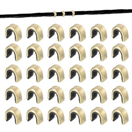 sourcing map Bow String Nocking Points 6x3x6 mm Bow String Measurement Tool Brass for Recurve Compound Bowstring Archery Accessories (Black, Pack of 30)