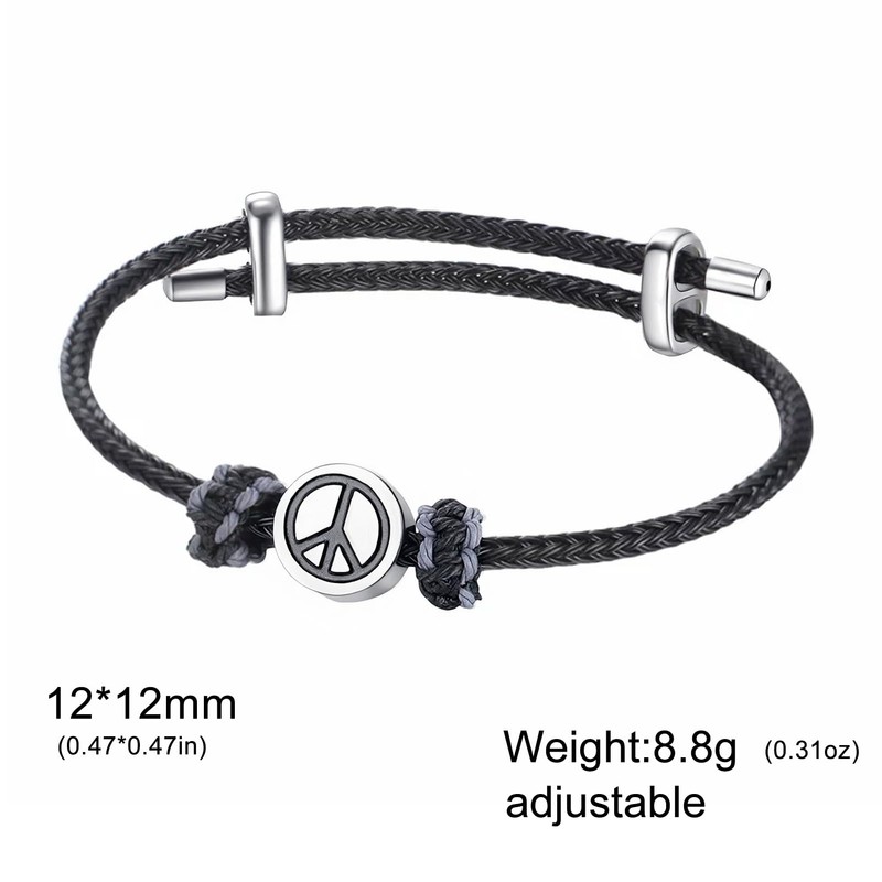 Dreamtimes Peace Symbol Bracelet for Men Women Hand Made Rope