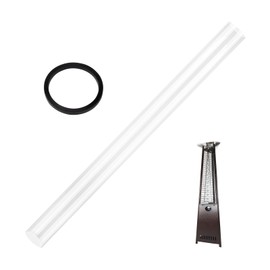 KVMORZE Patio Heater Glass Tube Replacement, 49.5" Tall 4" Diameter Heater Parts with Silicone Ring Compatible Fit Four Sided Pyramid Flame OutdoorHeater, Glass Patio Heater for Hiland, fire sense