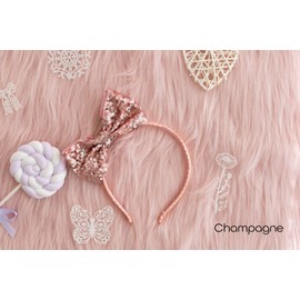 Summer Crystal Sequins Bow Headbands For Girls - Stylish Hair Accessories for Everyday, Birthday and Parties (2Pcs CW, Medium)