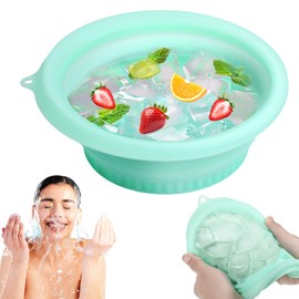 Silicone Face Bowl for Ice with Built-In Icetray,Foldable Ice Facial Folding Washbasin,Portable Face Ice Bath Bowl for Pore Skin Tightening Puffiness,Facial Plunge Bowl Water Chiller