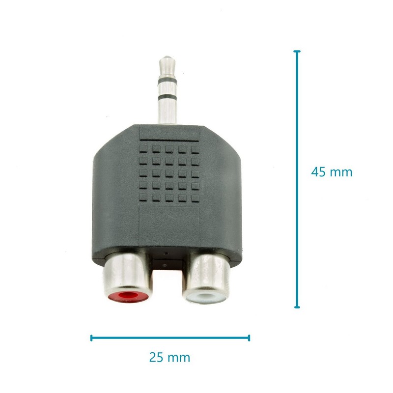 AKORD 3.5 mm Male Stereo Plug to 2 RCA Female
