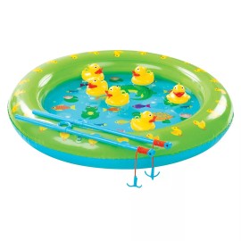 Etna Inflatable Duck Fishing Pond - Indoor/Outdoor Water Toy Party Game,