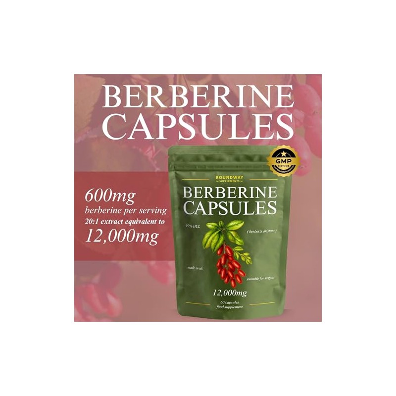 Berberine 12000mg High Strength | 97% HCL Berberine Supplement |