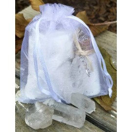 White Cauldron Ritual Sand Bottle Gift Kit 4oz Ritual Crystal Altar Incense
