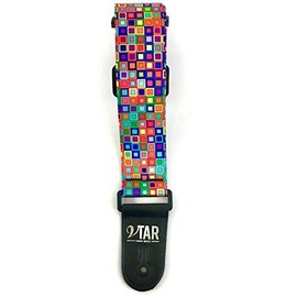 Vtar Vegan Guitar Strap, Electric Acoustic Bass & 6 Free Pics (Colour block)