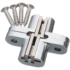 2 Pairs of 45mm Hidden Cabinet Hinge Stainless Steel Invisible Door Hinges Concealed Barrel Wooden Box Leaf Height 1-3/4''