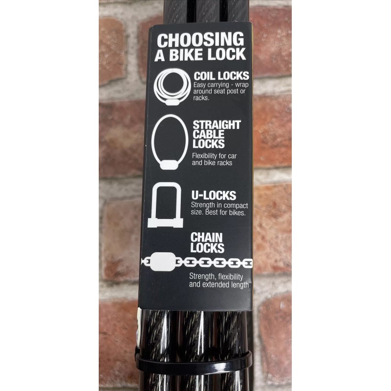 OnGuard One Mean Lock 6’ Straight Key Locking Cable. W/Light