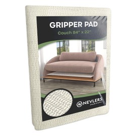 Nevlers 84"x22" White Couch Cushion Grip Pad | Durable PVC Foam Non Slip Pad | Open-Weave Gripper Pad Design | Couch Stoppers to Prevent Sliding Cushions | Couch Supporter for Under The Cushions