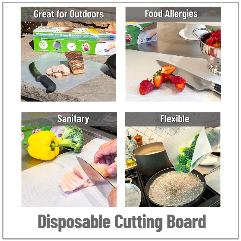 Mind Reader E-Z Board Disposable Plastic Cutting Board, 20 Square