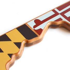 Totally Bamboo Maryland State Shaped Cutting Board and Charcuterie Serving Platter with Artwork by Summer Stokes, Includes Hang Tie for Wall Display