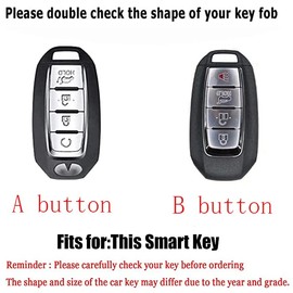 TECART TPU Key Case Fit for Infiniti Q50 Q60 QX50 QX55 Key Fob Keychain Key Shell Holder Accessories 4 Button Black A