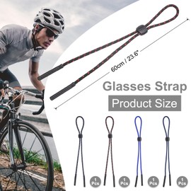 HARFINGTON 4pcs Glasses Strap Adjustable Eyeglasses Strap Anti-slip Sunglasses Holder Strap Eyewear Retainer Lanyards String for Men Women Children, Multicolor