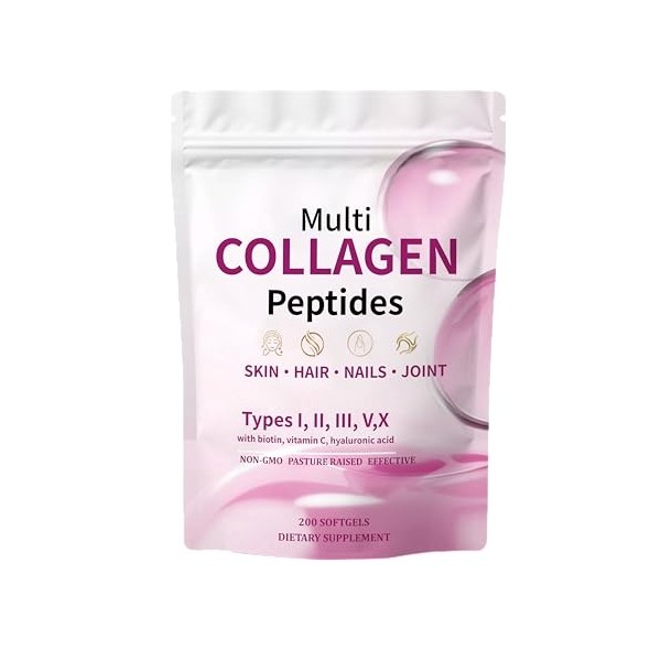 Multi Collagen Peptides Softgel for Women & Men, 200 Softgels