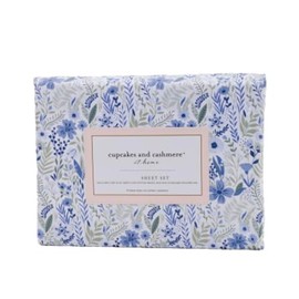 cupcakes and cashmere Spring Sheet Set (Blue Jungle Floral, Full)