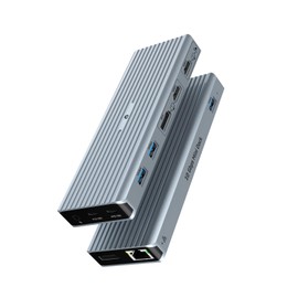 USB C Docking Station, Tymyp USB C HUB with Dual 4K@60Hz Video Outputs, (3 x USB 3.1 10 Gb/s, 2 x HDMI, 2 x DP, 100W PD, Gigabit Ethernet & Audio) for Windows and M1 Mac