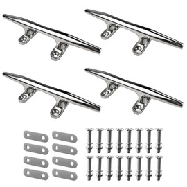 METRAXION Boat Cleat,4 Pack 10 inch Marine Grade 316 Stainless Steel Open Base Dock Cleat Rope Cleat with Fasteners for Kayaks, Nautical Decor
